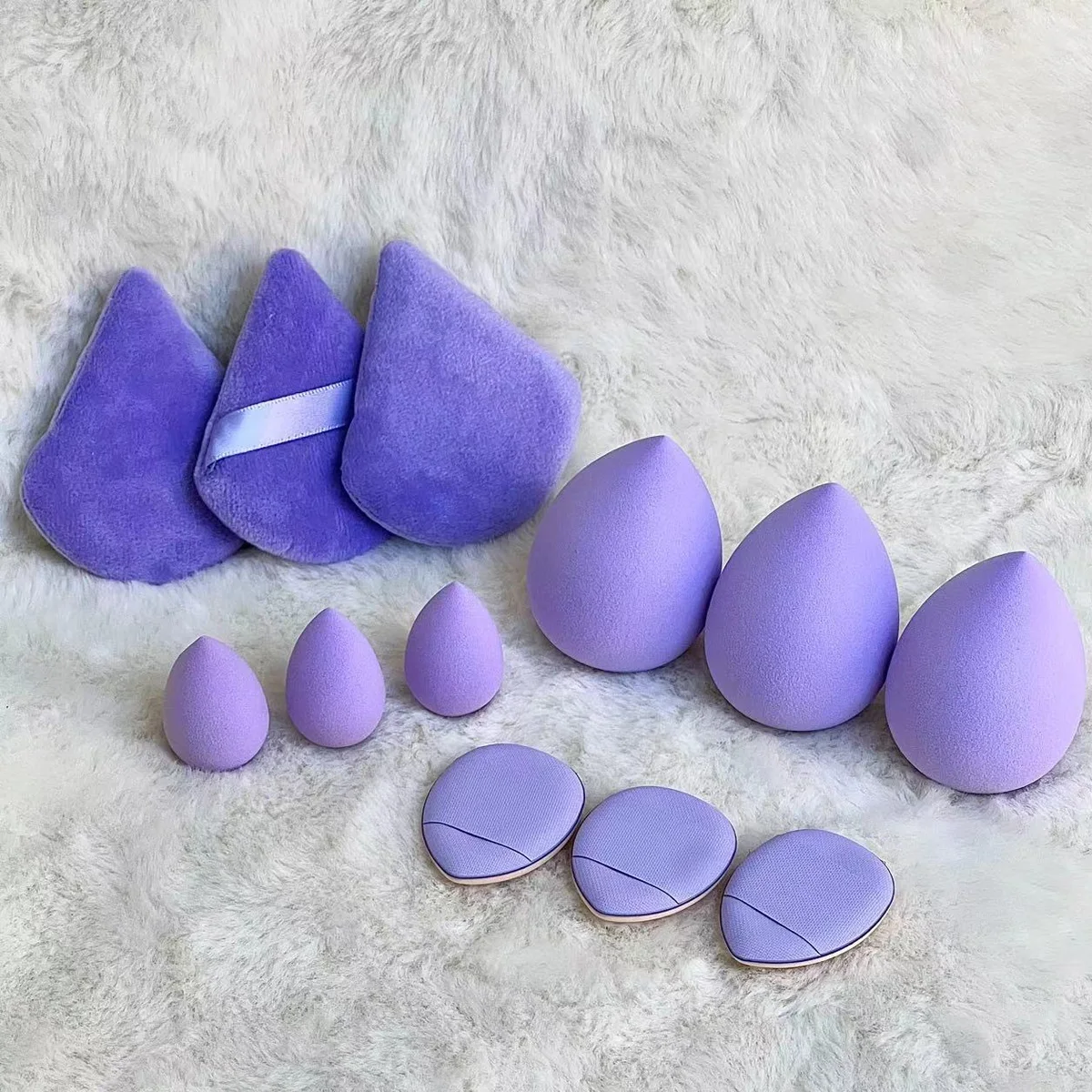 12PCS Essential Makeup Tool Set for Women Foundation Sponge Beauty Blender Powder Puff Wet Dry Use Complete Makeup Tool Set