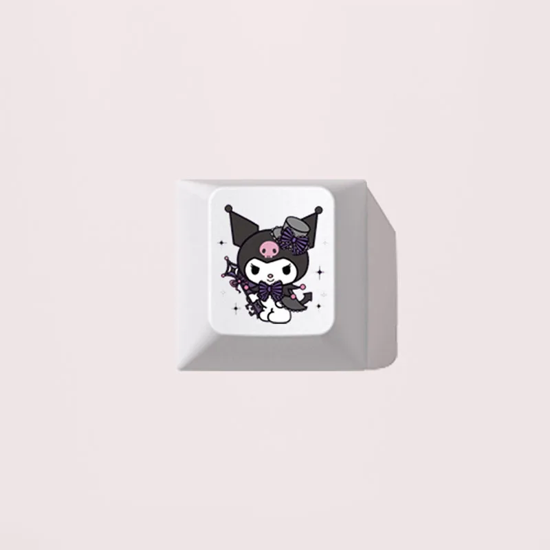 Kawaii Sanrioed Kuromi Diy asli tinggi Keyboard mekanis Keycap indah tahan aus Aksesori Digital figur Anime