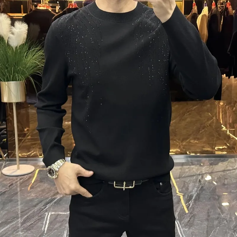 

Осень-зима, новые модные брендовые мужские свитера, тонкий свитер с длинными рукавами и длинными рукавами для тяжелой промышленности, универсальный теплый модный