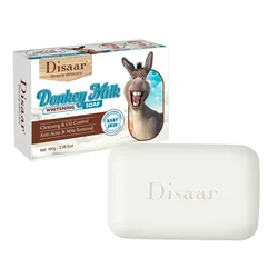 Whitening Donkey Milk Handmade Soap Body Cleanser with Kojic Acid Curcuma Lemon Rice Sandalwood - Skin Care Foaming Bar