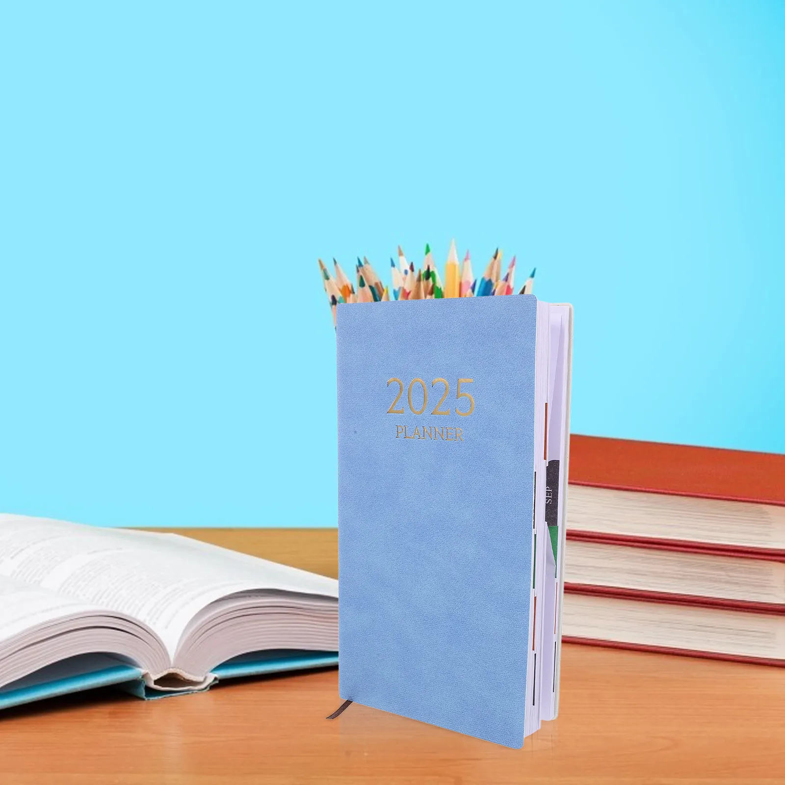 

A6 English 2025 Daily Planner Monthly Index Minimalist Design Office Schedule Planner Weekly Monthly Agenda Academic Goals