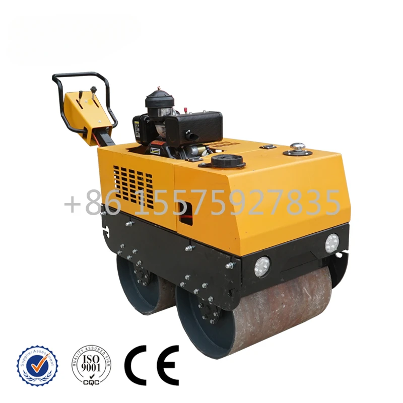 FREE SHPPING Real price Mini Double Drum vibratory Road Roller Compactor for Soil asphalt Compaction