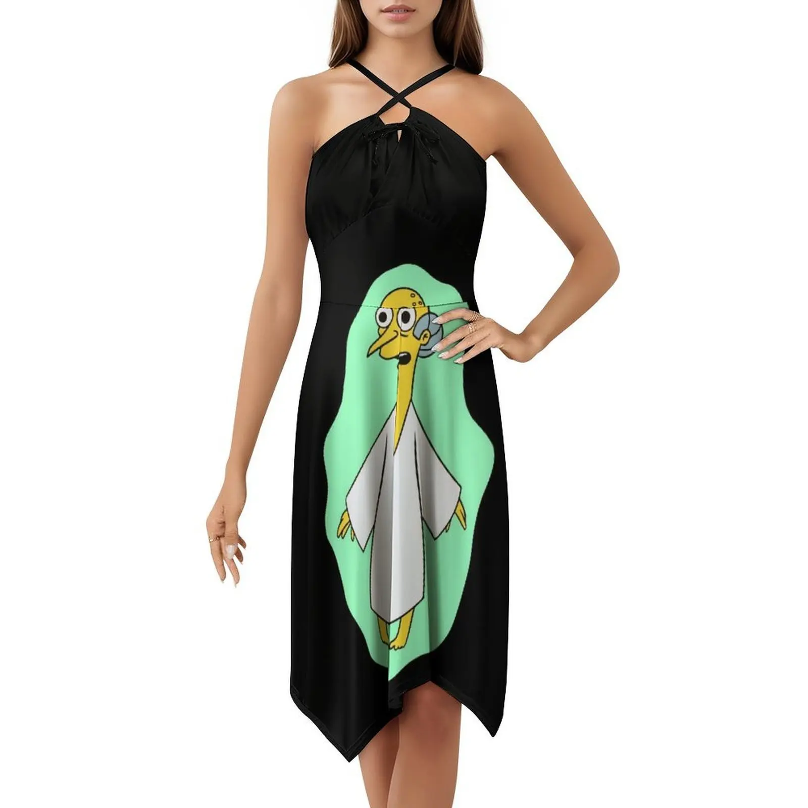 أنا أحضر لك السلام النشط بوهو شيك فستان أنيق موضة شاطئ حفل زفاف ثوب هومر بارت مضحك الكرتون ليزا ميمي #5