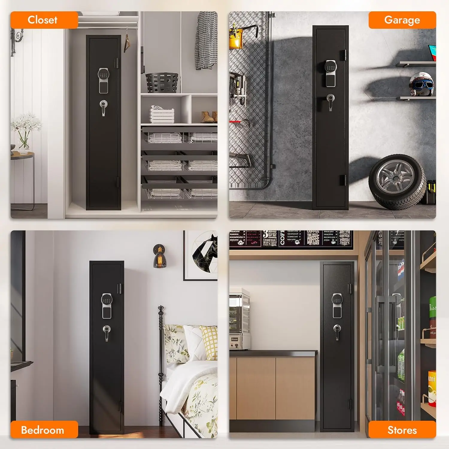 2-3 Gun Safe, Gun safes for Home Rifle and Pistols, Gun Safe for Guns with Quick Access, Gun Safes for Rifles and Shotguns with