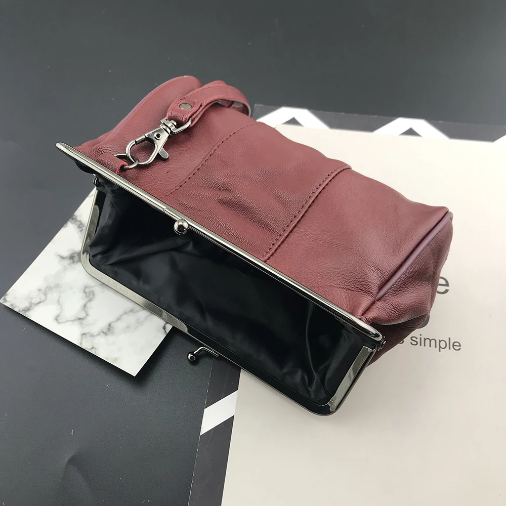 BELLO TUTTI-billeteras portátiles originales para mujer, bolsos de cuero genuino para teléfono, Monedero de piel de oveja, monedero con broche de