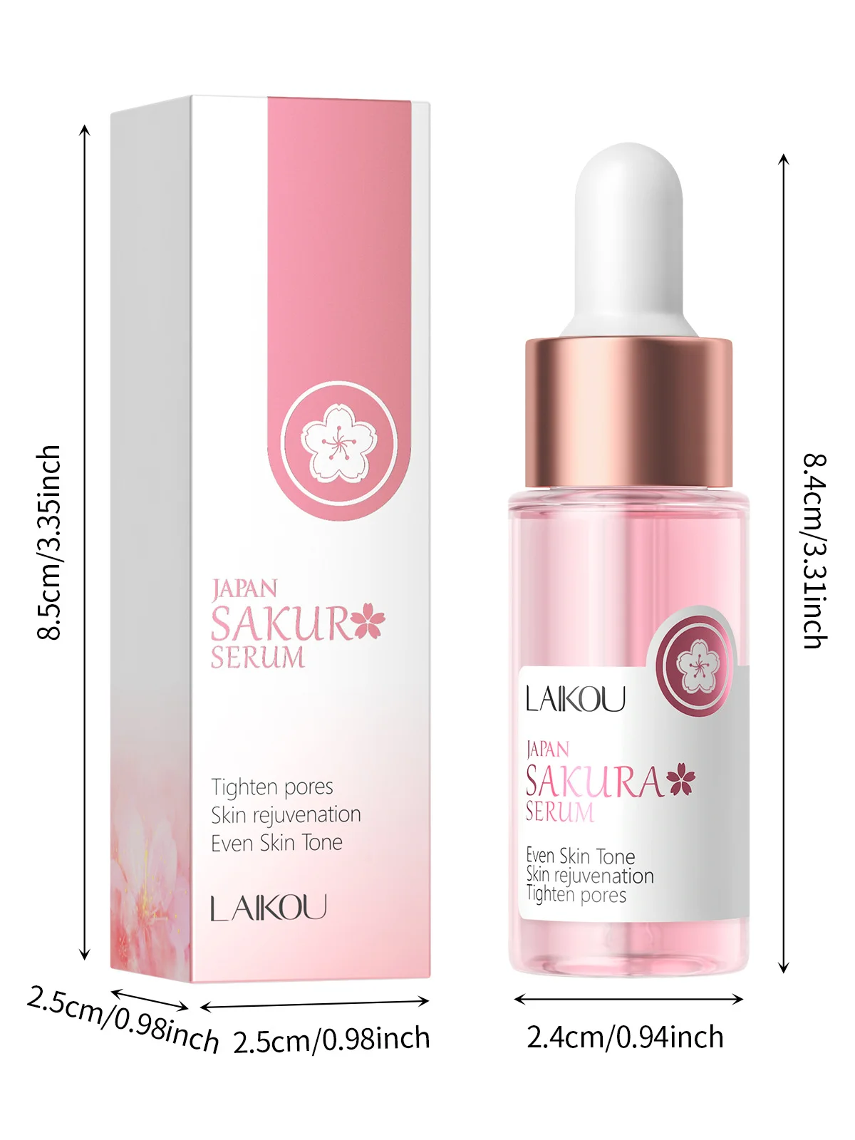 LAIKOU Cherry Blossom Essential Oil Balance Moisturize Hyaluronic Acid 17ml Pure Refreshing Non Greasy Facial Care