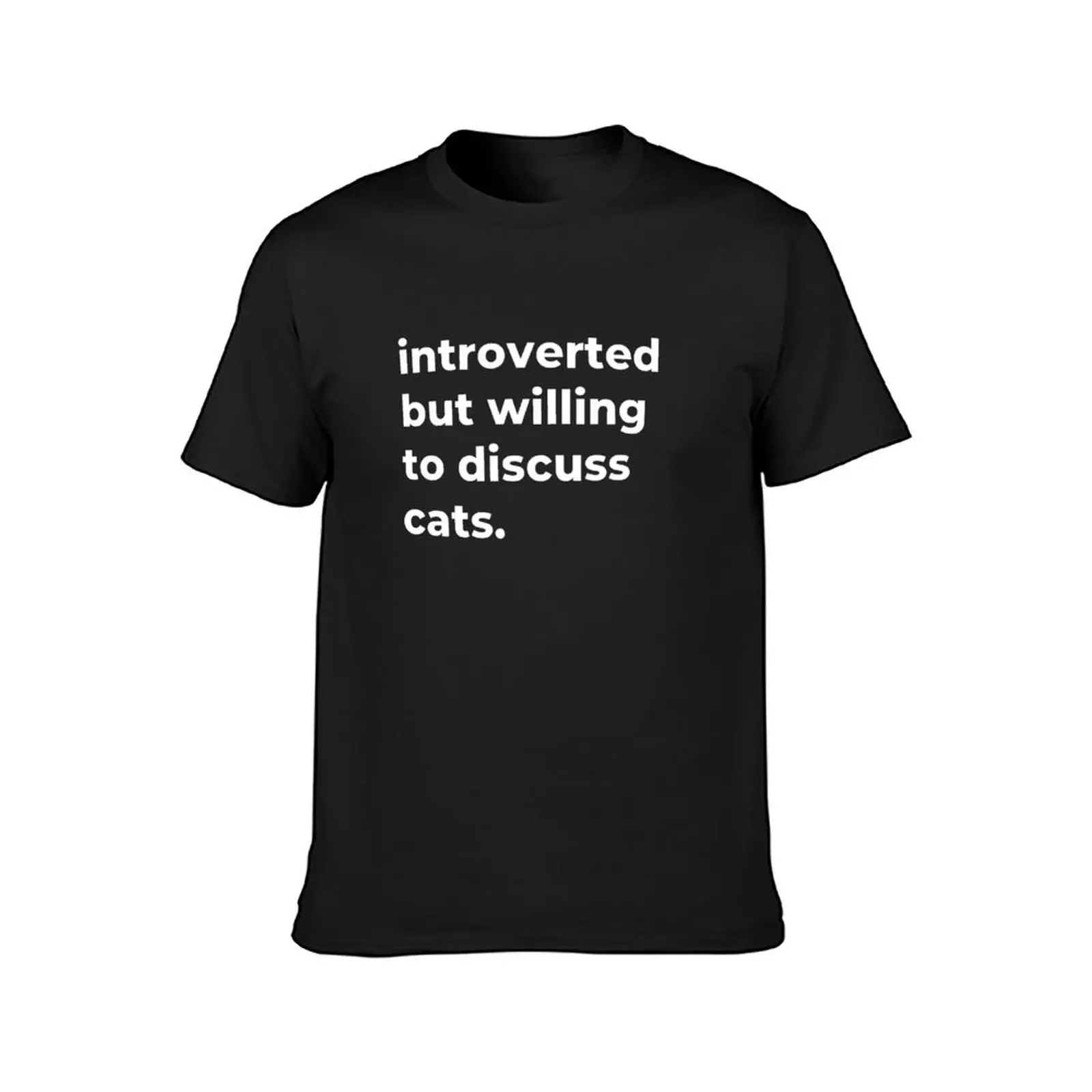 Introverted But Willing To Discuss Cats T-Shirt vintage quick drying Short sleeve tee men