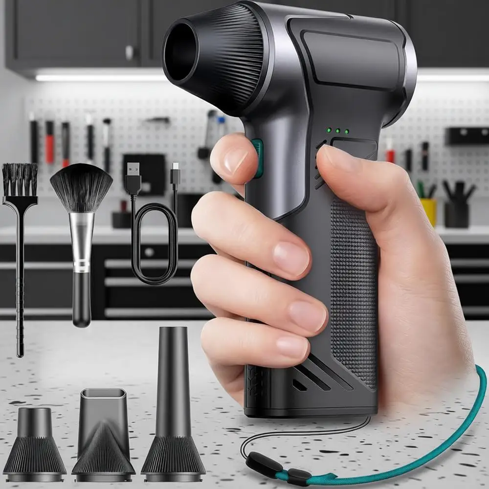 

Мощный компактный электрический пылесборник Power T150, 110000 об/мин, сверхмощный, с 3-ступенчатой регулировкой, мини-воздуходувка с быстрой зарядкой, для удаления пыли