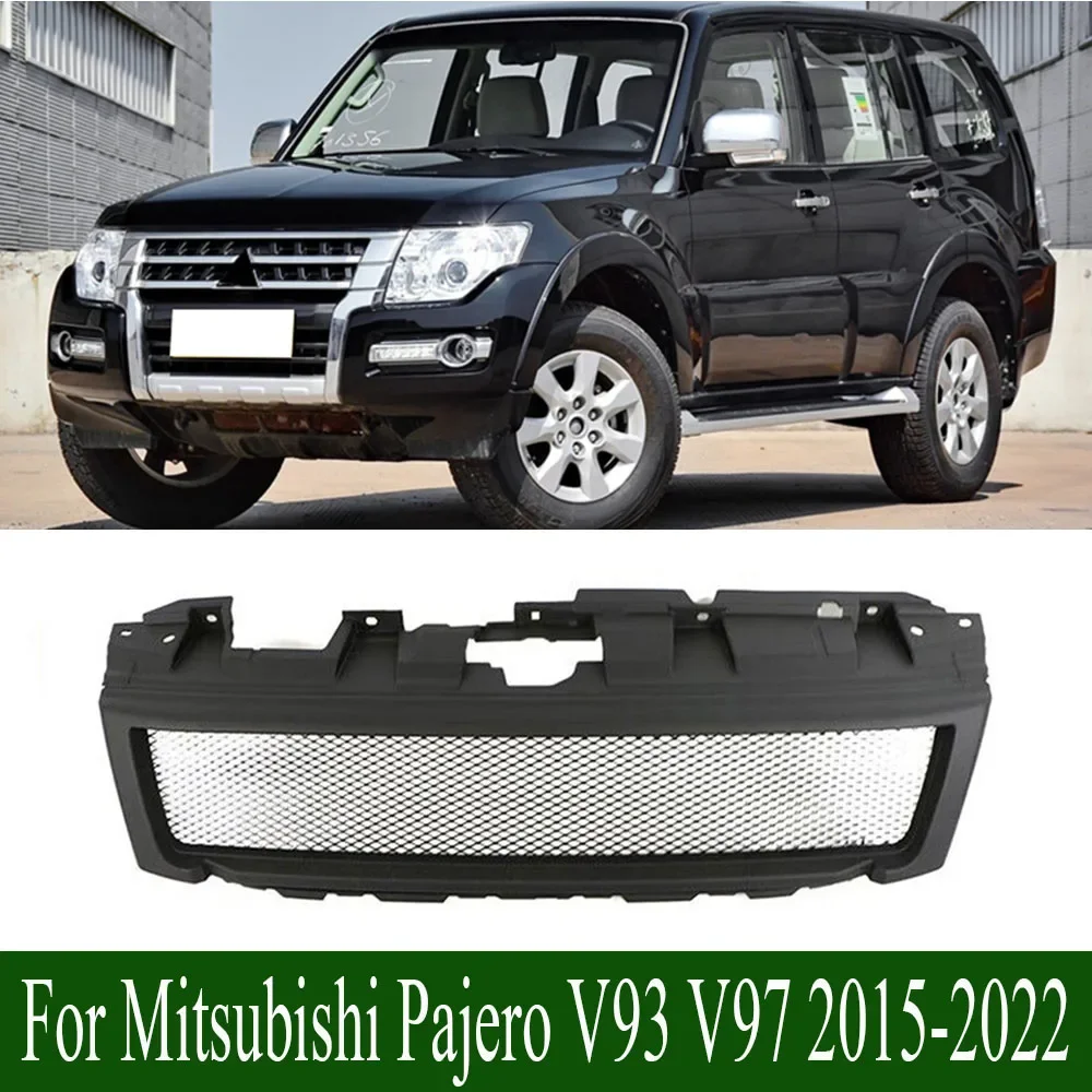 

Front Grille Cover Car Racing Grills Mesh Mask With Letter Grill Modified Bumper Grilles For Mitsubishi Pajero V93 V97 2015-2022