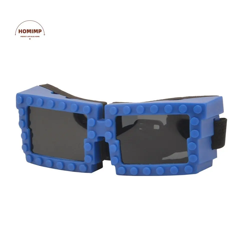 

Fashion Building Block Dog Goggles Breathable Novelty Protective Eyewear UV Protection Adjustable Pet Sunglasses Gift Giving