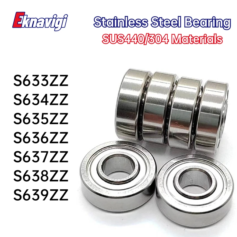 1PCS Micro Bearing 440/304 Stainless Steel Bearing S633ZZ 3*13*5MM Waterproof And Corrosion Resistant Deep Groove Ball Bearings