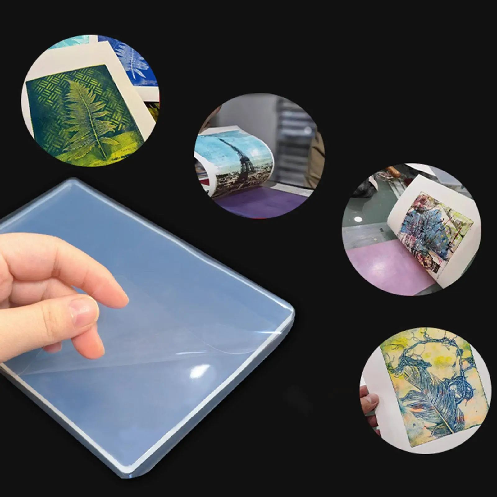 

Гелевая монопринтинговая пластина: многоразовый инструмент для трафаретной печати для детей и взрослых, для ткани, бумаги, художественных и ремесленных работ