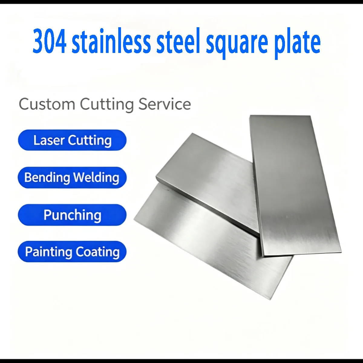 304 Stainless Steel Square Plate Sheet 50x50 100x50 100x100 150x150 200x100 200x200mm Thickness 6mm