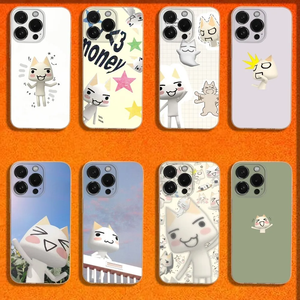

Cute T-Toro Inoue Cat Phone Case For iPhone 16,15,14,13,12,11 Plus,Pro,Max,XR,XS,Plus,SE,Mini Transparent Soft Cover