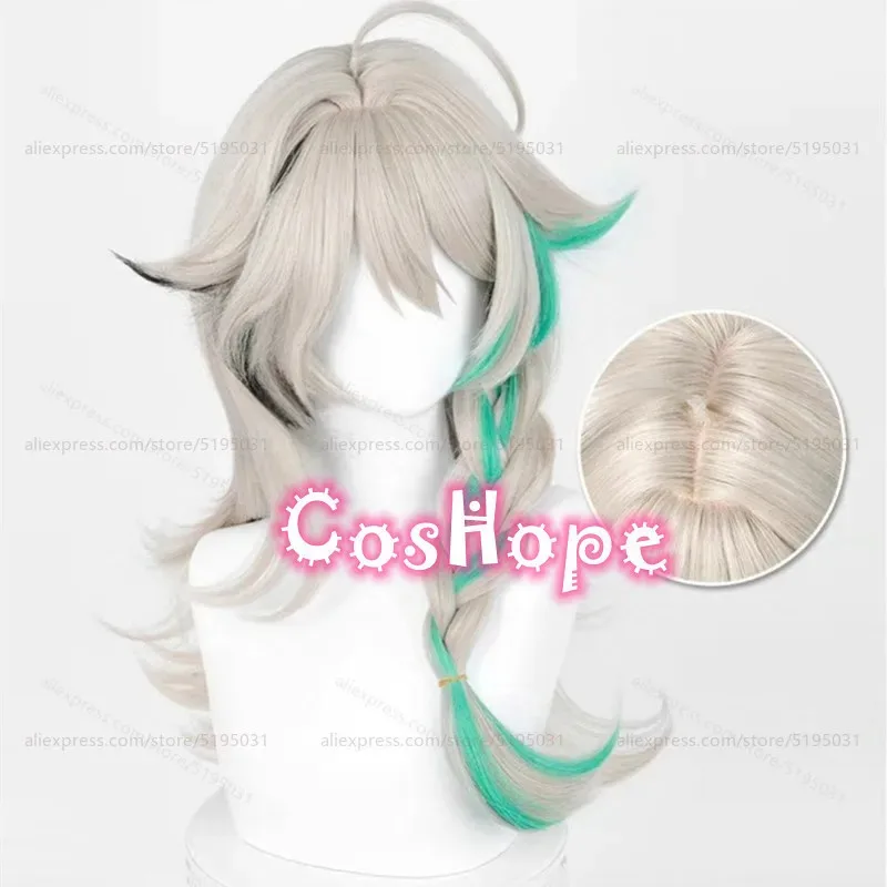 Aza Косплей Парик 65 см Длинный Светлый Льняной Зеленый Выделенный Парик Косплей Аниме Косплей Парики Термостойкие Синтетические Парики