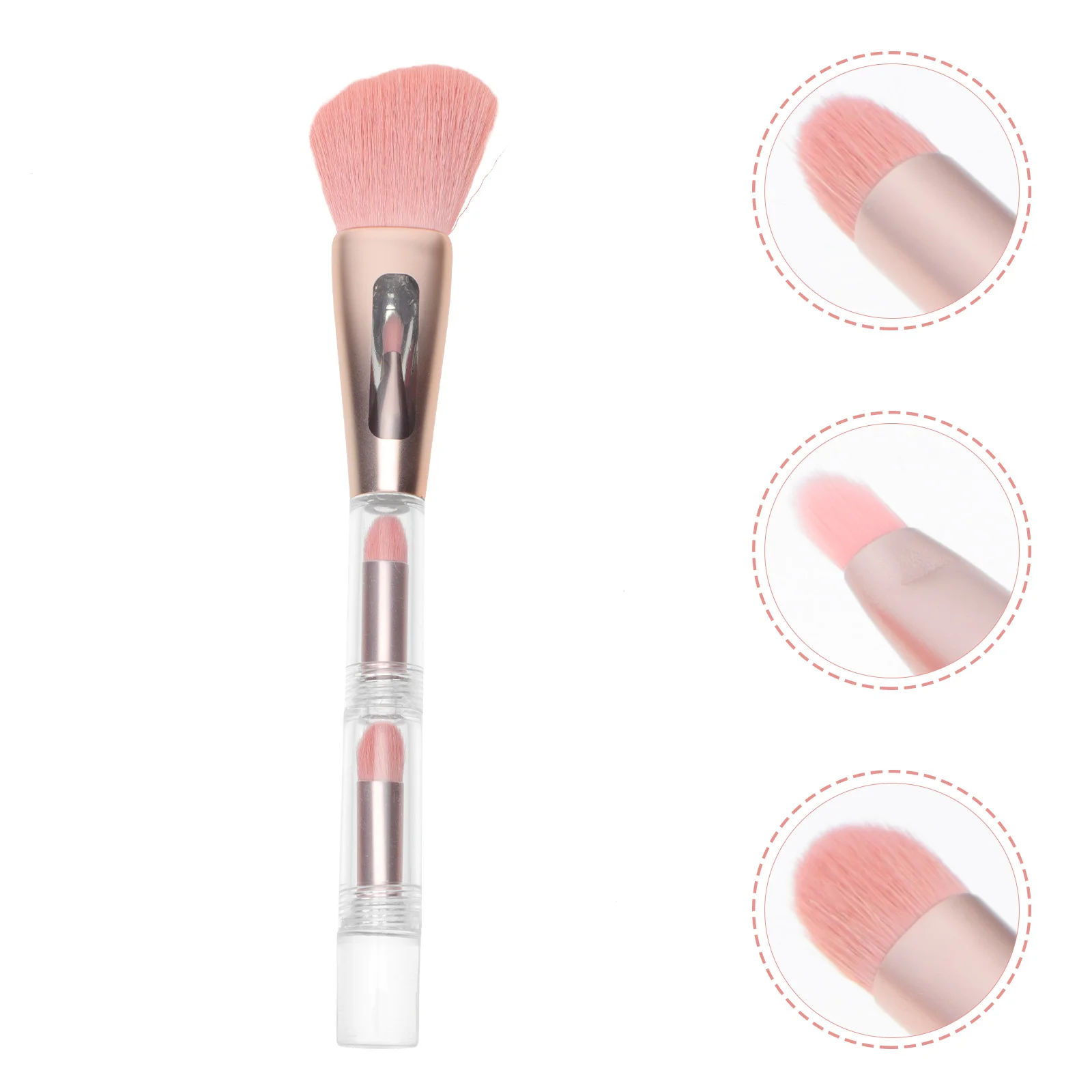 مجموعة واحدة من فرشاة أحمر الخدود متعددة الأغراض لبودرة الوجه وظلال العيون وشعيرات ناعمة وكثيفة أداة مكياج محمولة لمهرجان النساء والفتيات #4