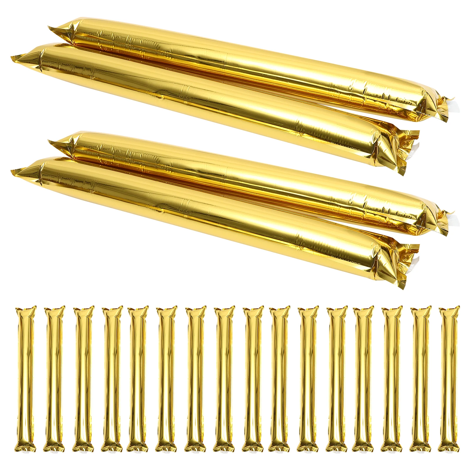 

24 pcs Golden Inflatable Thunder Sticks Cheerleading Noisemakers for Sports Events Parties Festive Lightweight Plastic Safe