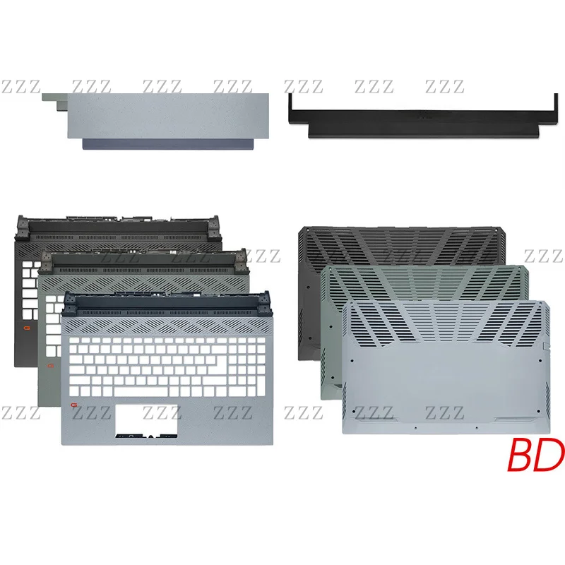 ZZ Palmrest Bottom Case Black/Gray/Green For Dell G15 5510 5511 5515 LCD Back Cover