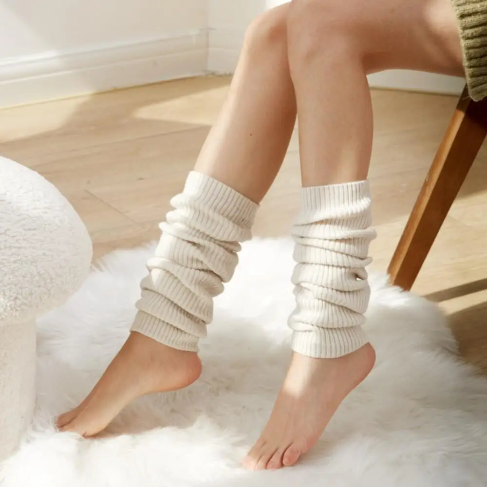 

Harajuku Fashion Japanese Knitted Leggings Retro Korean Student Socks White Socks Autumn Winter Warm Hosiery Bottoms