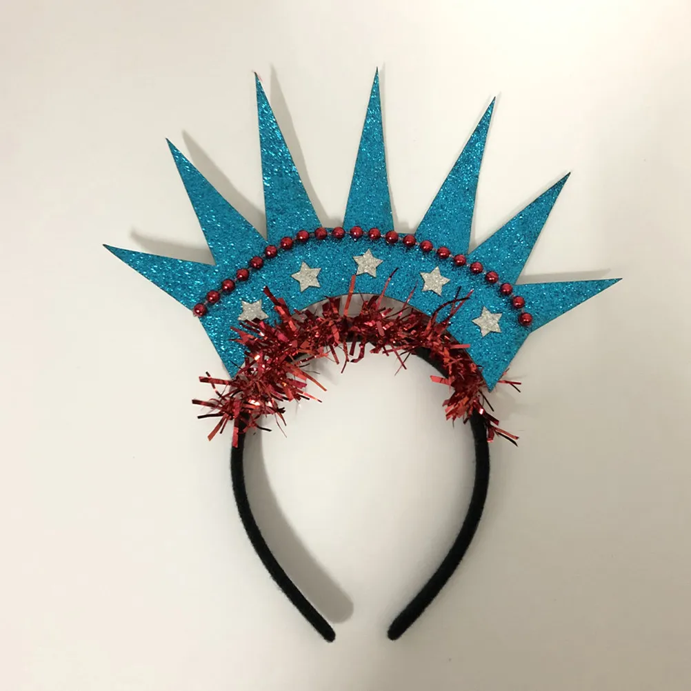 

3Pcs Crown Statue of Liberty Hair Hoop Premium Comfortable Party Headwear Independence Day Decoration Performance Hair Accessory