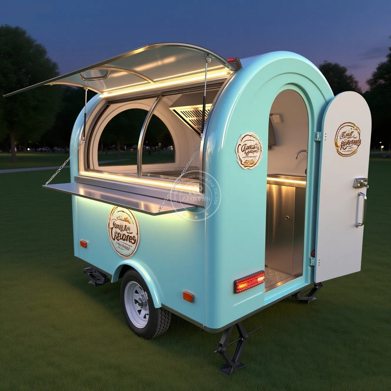 

High Quality Food Kitchen Trailer Mobile Pizza BBQ Grill Full Equipment Restaurant Food Truck Square Food Cart