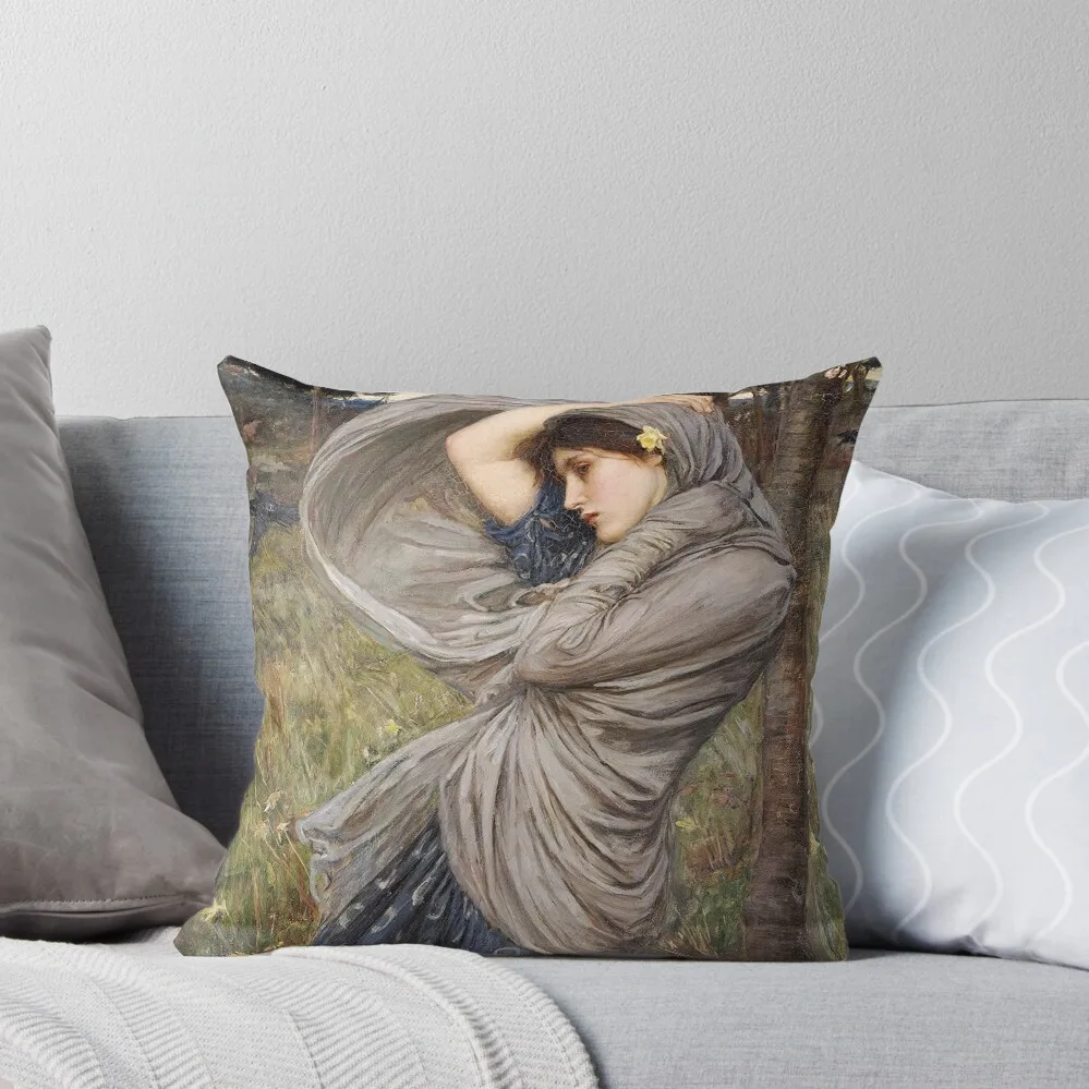 Boreas by Waterhouse - Vintage Art Throw Pillow Elastic Cover For Sofa Cusions Cover pillow