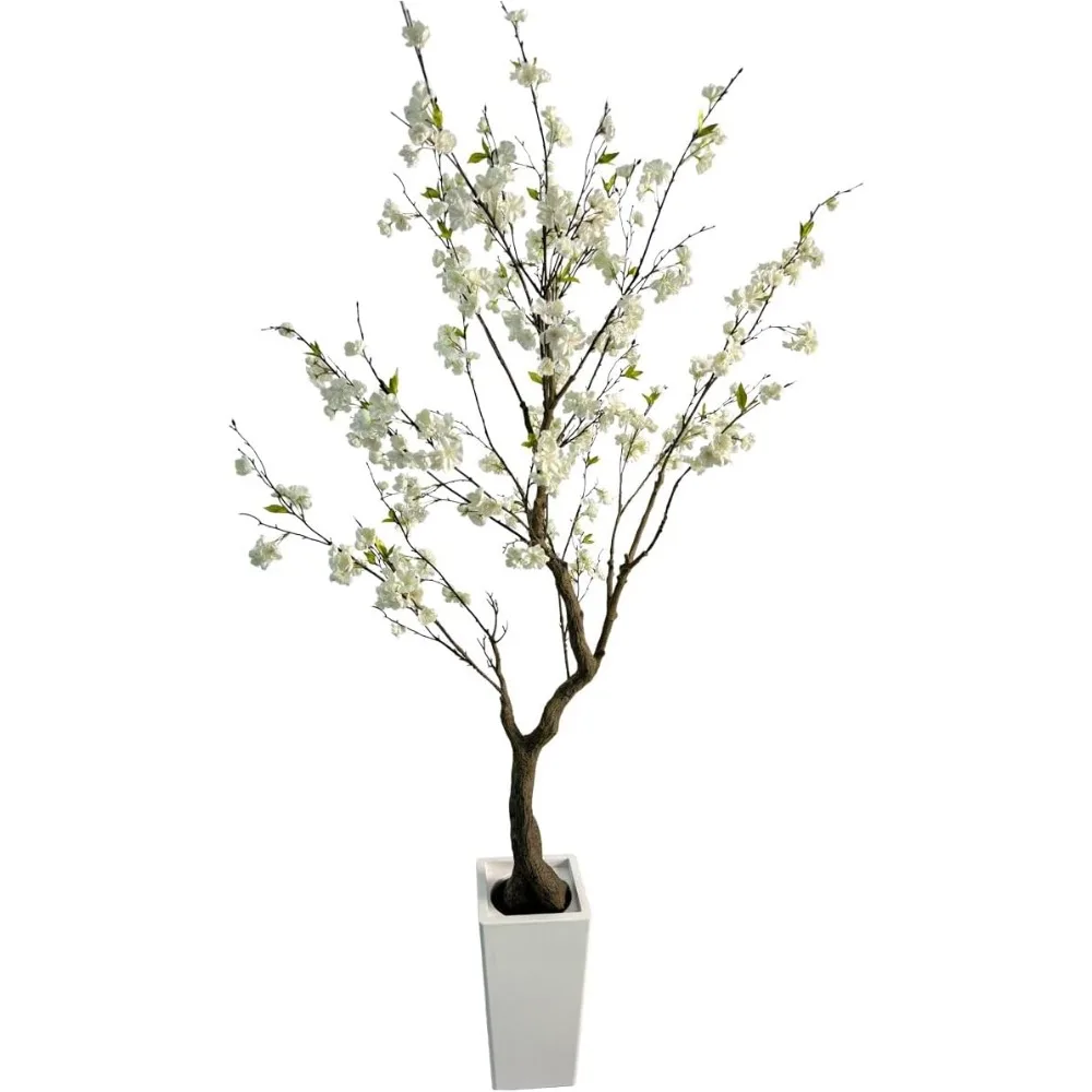 

6.7FT Artificial Cherry Blossom Tree with Flowerpot - A Fake Cherry Blossom Tree for Home and Office Decoration