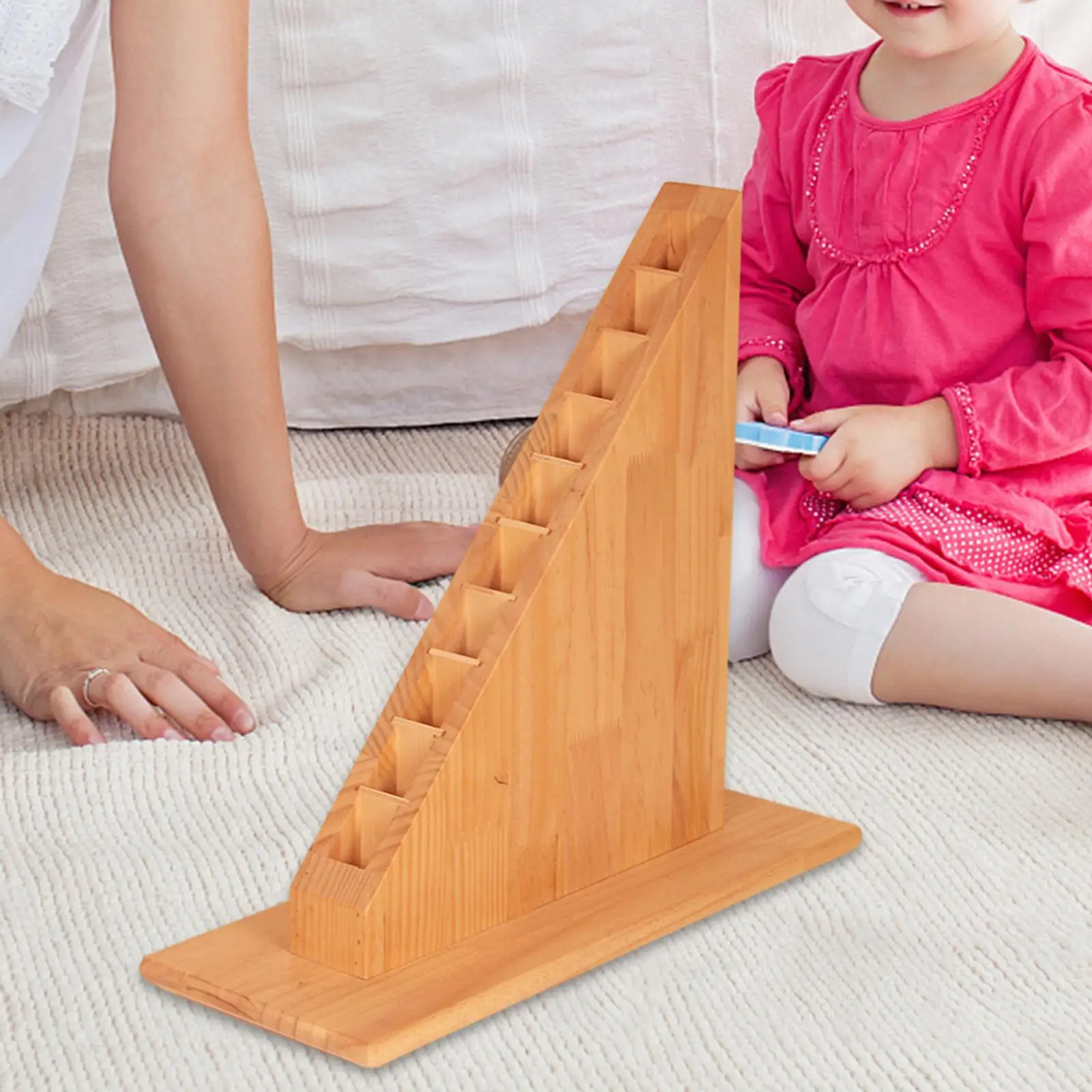 Support Montessori en bois pour enfants, expérience visuelle pour longues tiges rouges ou tiges numérotées, aides mathématiques fuchsia, jeux pour tout-petits