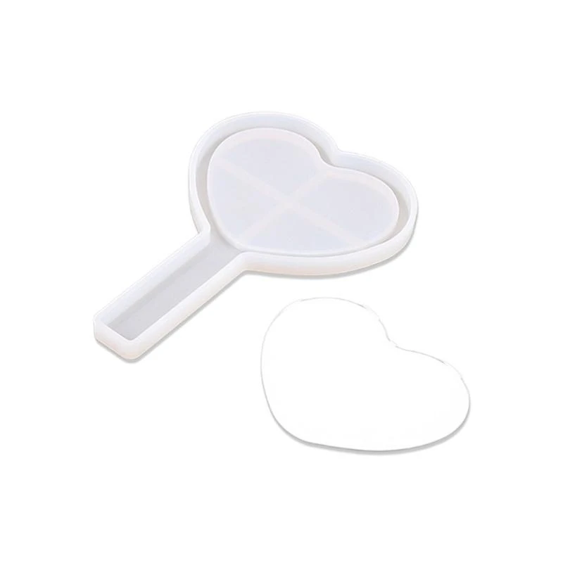 

Handle Mirror Resin Molds Heart/Square/Round Epoxy Resin Casting Mold for DIY Crafts Silicone Makeup Mirror Molds