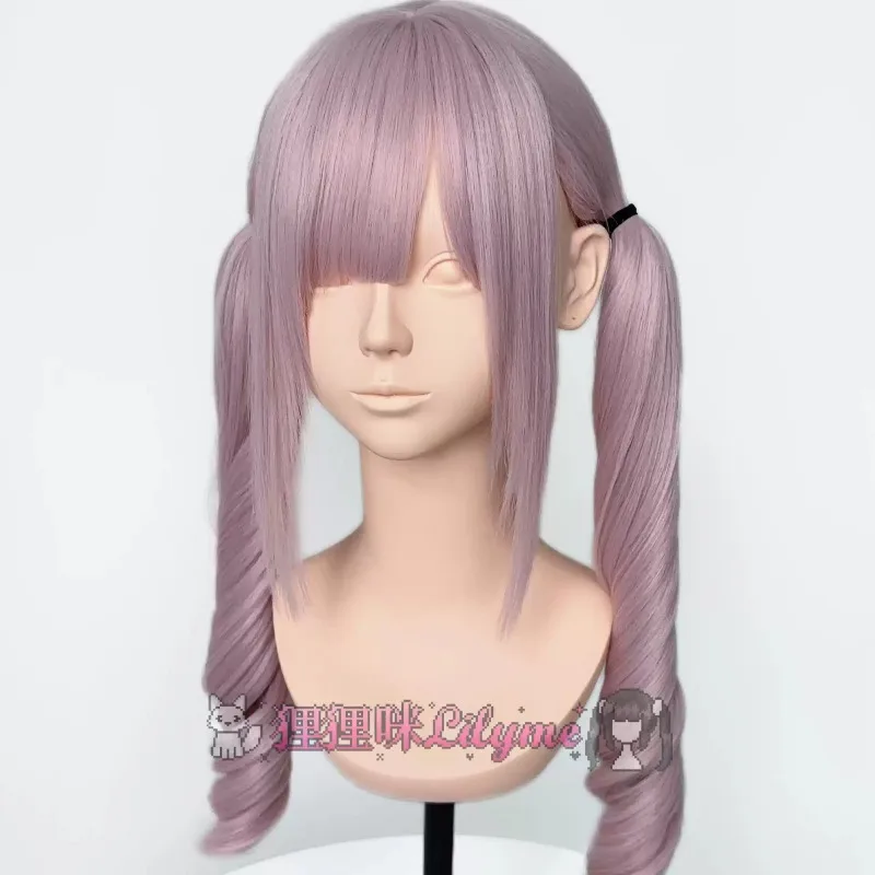 Light Pink White Double Ponytail Wig Roman Curls Full Head Wig Sweet Girls Daily Party Cosplay Wig 58cm /64cm Head Size