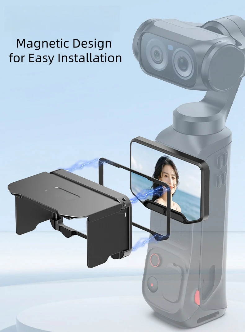 Magnetic Screen Lens Hood Aluminum Alloy for Insta360 Luna Ultra Camera Anti-glare Sunshade Cover Screen Protector
