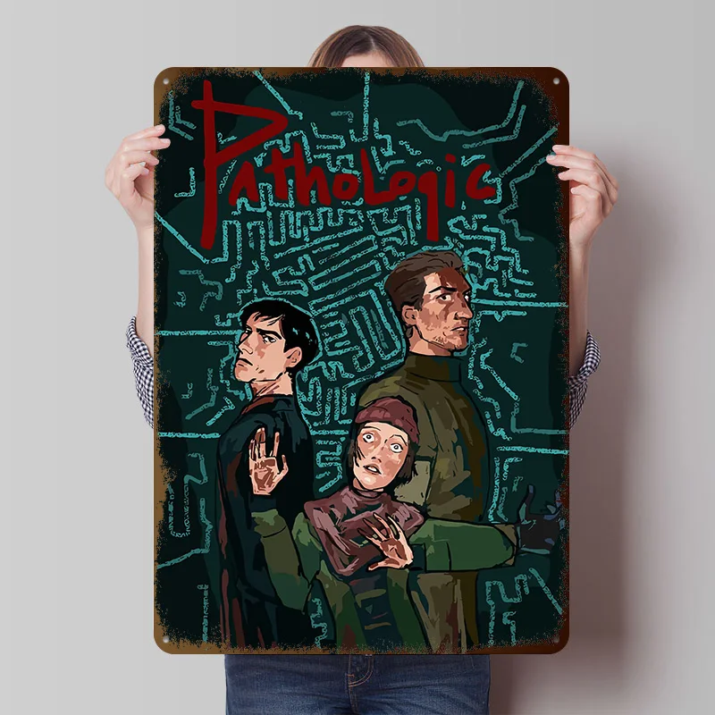 Pathologic Game Horror Gaming Poster Customized Vintage Metal Signs Wall Art Retro Tin Plaque for Aesthetic Decoration Room Home