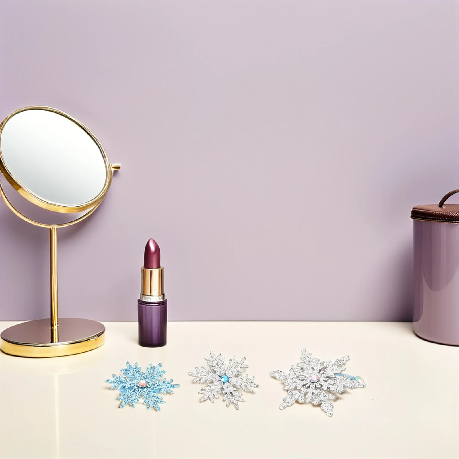 

15pcs Snowflake Hair Clips Silver Blue Rhinestone Duckbill Barrettes Non Slip Metal Snap Fringe Side Hairpins Holiday Party