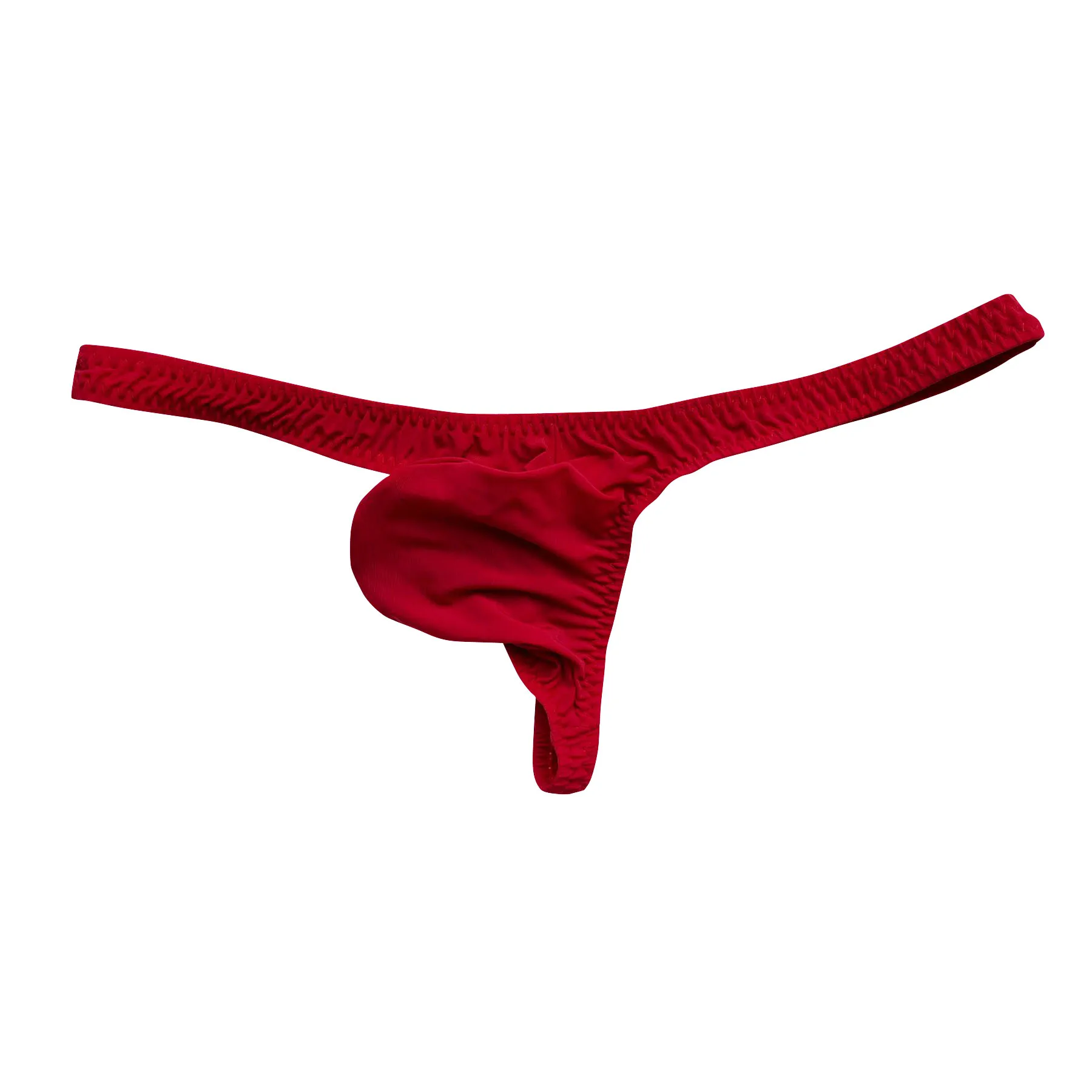 

Mini shallow crotch high bounce men's thong Ice silk thin exuded pouch pouch translucent men's underwear sexy t pants