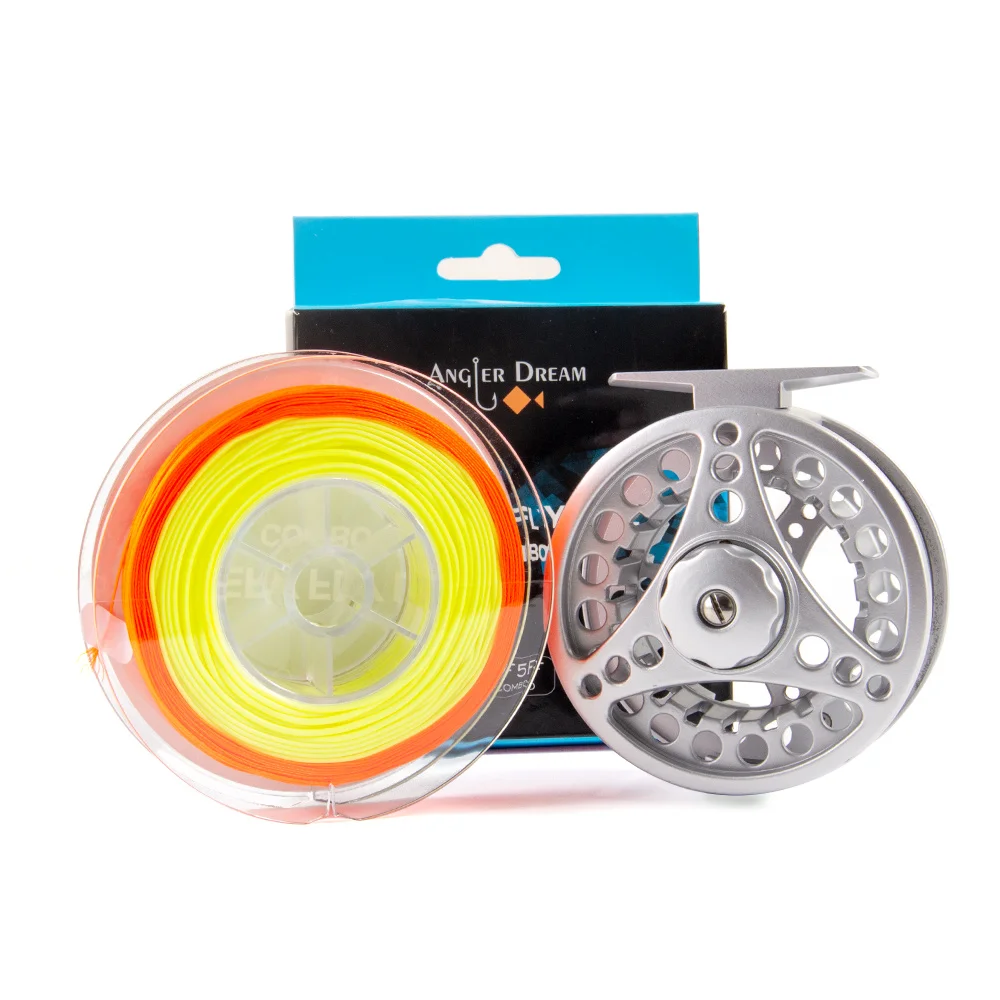 Angler Dream Fly Fishing Reel 3/4 5/6 7/8 WT with Line Combo Die-Casting Reel Fly Fishing Line Floating Braided Backing Line