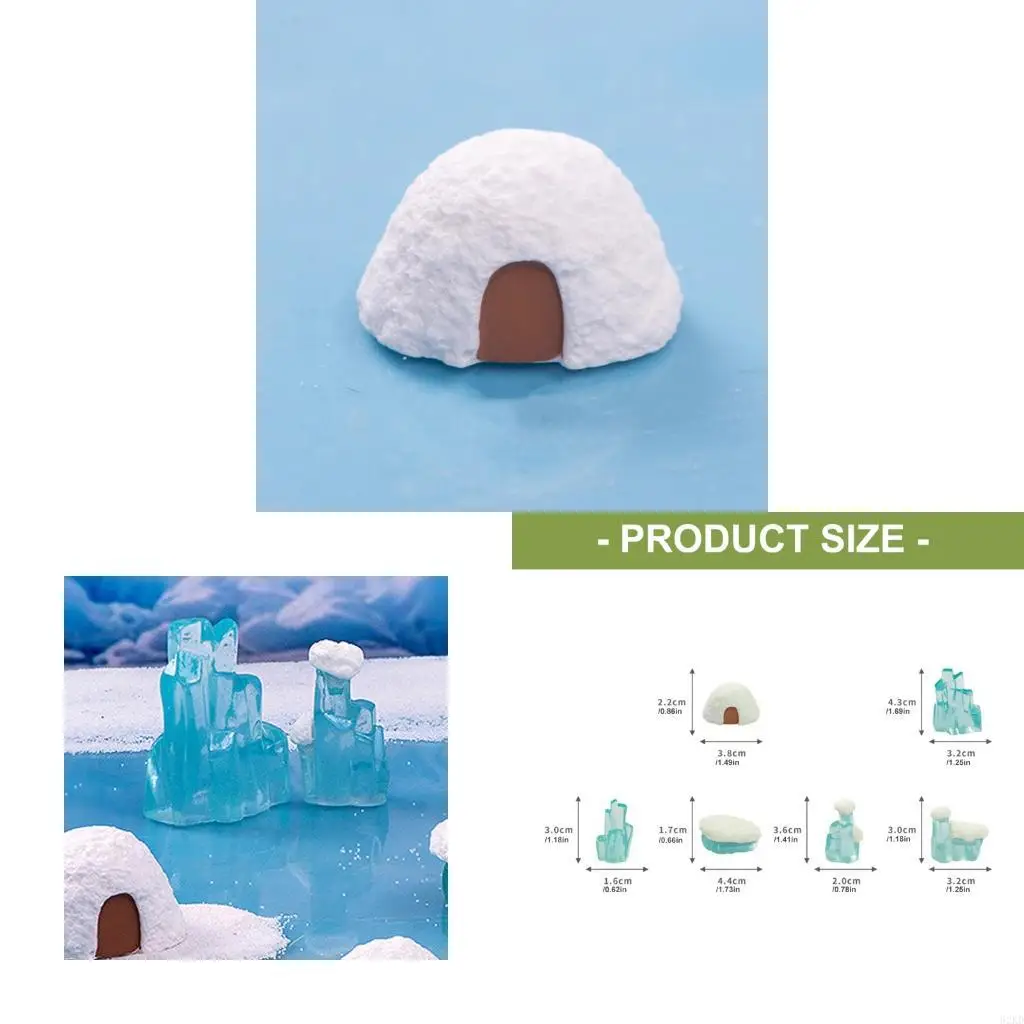 62KD Polars Animal Figurines Arctics Animal Model Toy Arctics Animal Figures for Dollhouses Arctics Scene Display
