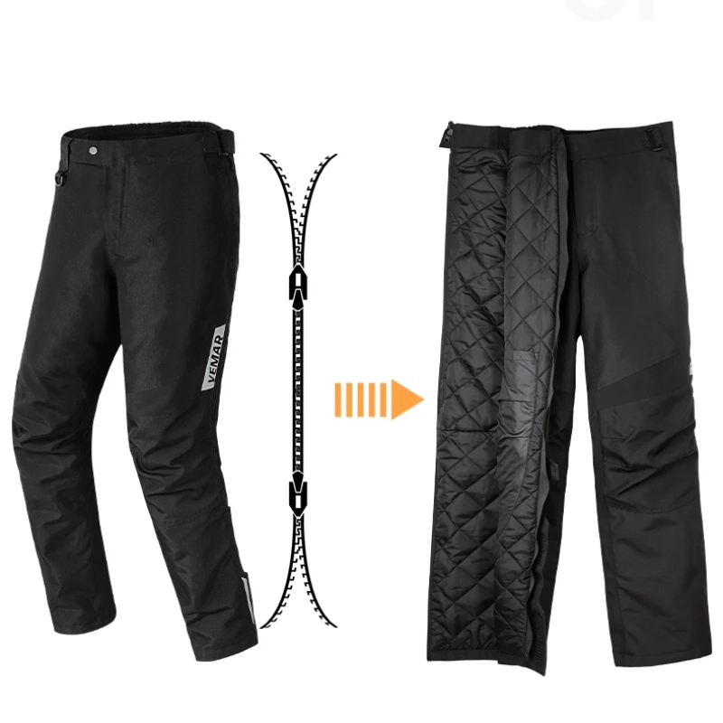 Men's Motorcycle Pants for Winter Warm Thinsulate Cotton Quick Release Pants Motocross Racing Trousers with CE Protective Gear