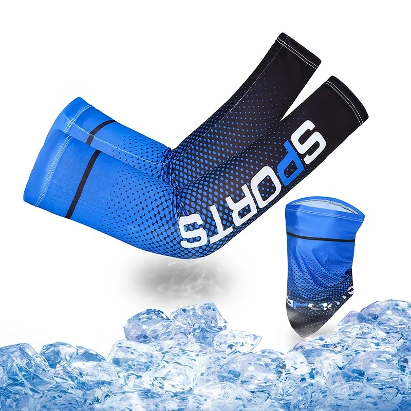 Cool Arm Sleeve Cover for Men Women Sun Protection Ice Sleeve Sunscreen Arm Guard for Basketball Running Cycling Bodybuilding