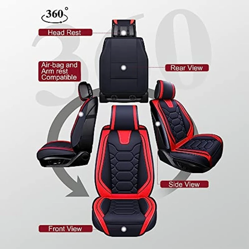 Custom Car Seat Cover Universal Luxury Leather  Front Back Full Set  Interior Accessories Most Cars SUV Pick-up Truck 2024