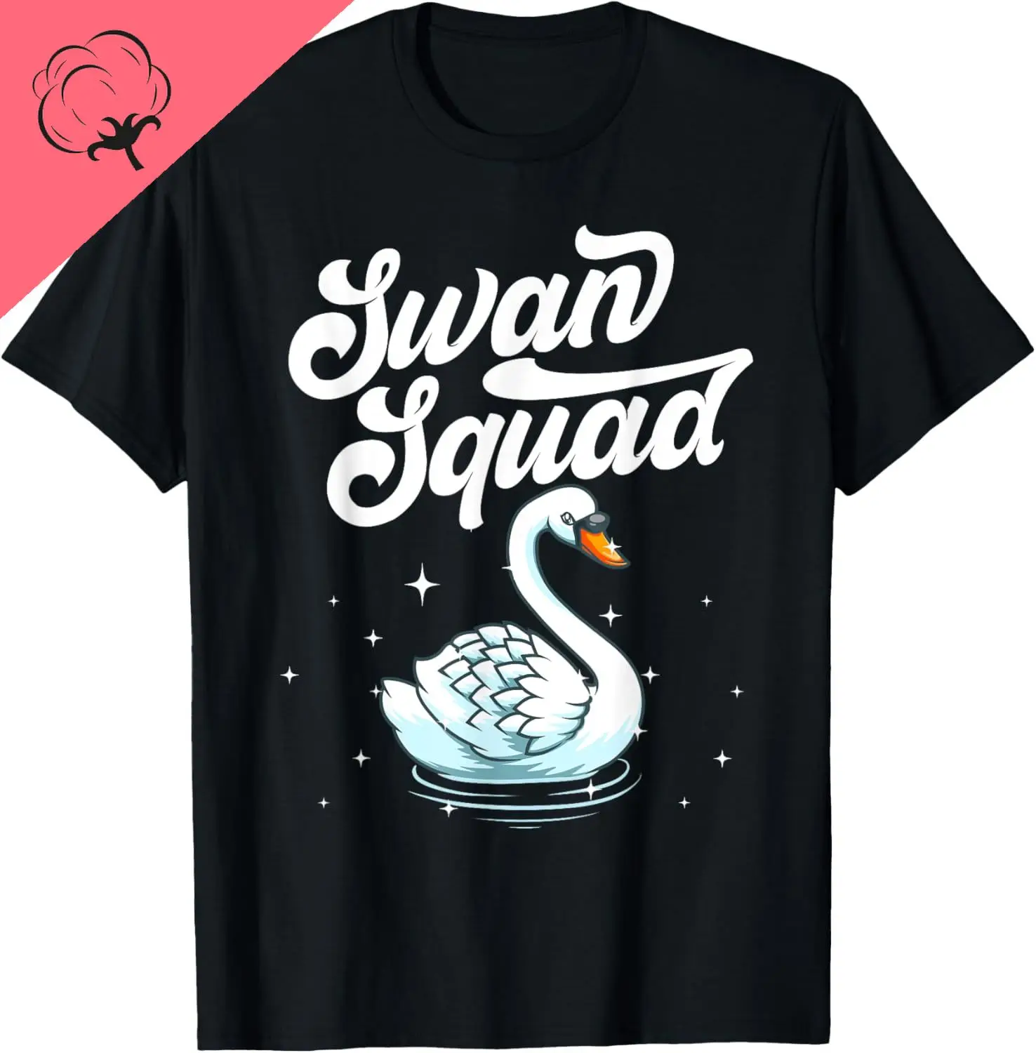 Cool Swan Art for Men Women Bird Watcher Waterfowl Lake Swan T-Shirt Custom Printed Graphic T Shirts Kawayi Camiseta Hombre