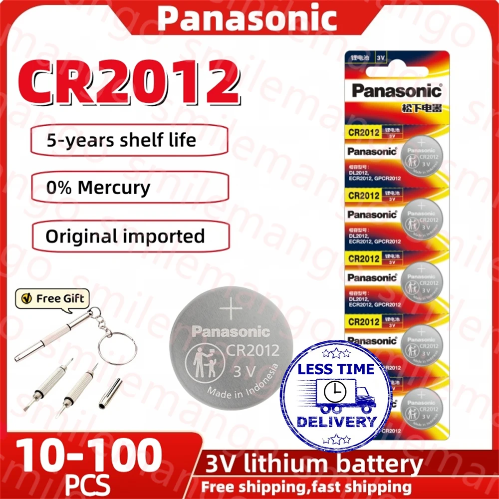 10-100 шт. Panasonic CR2012 3V DL2012 ECR2012 литиевая батарея кварцевые часы Автомобильный ключ пульт дистанционного управления материнская плата батарейка