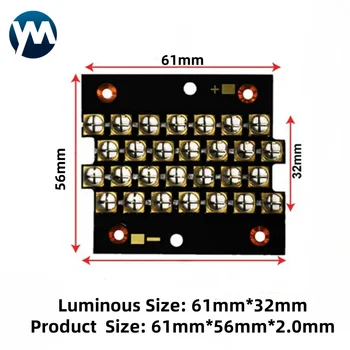 مصباح علاج بالأشعة فوق البنفسجية ، طاقة عالية ، رقاقة زجاج كوارتز ، طابعة ثلاثية الأبعاد ، 365 نانومتر ، 385 نانومتر ، 395 نانومتر ، 405 نانومتر