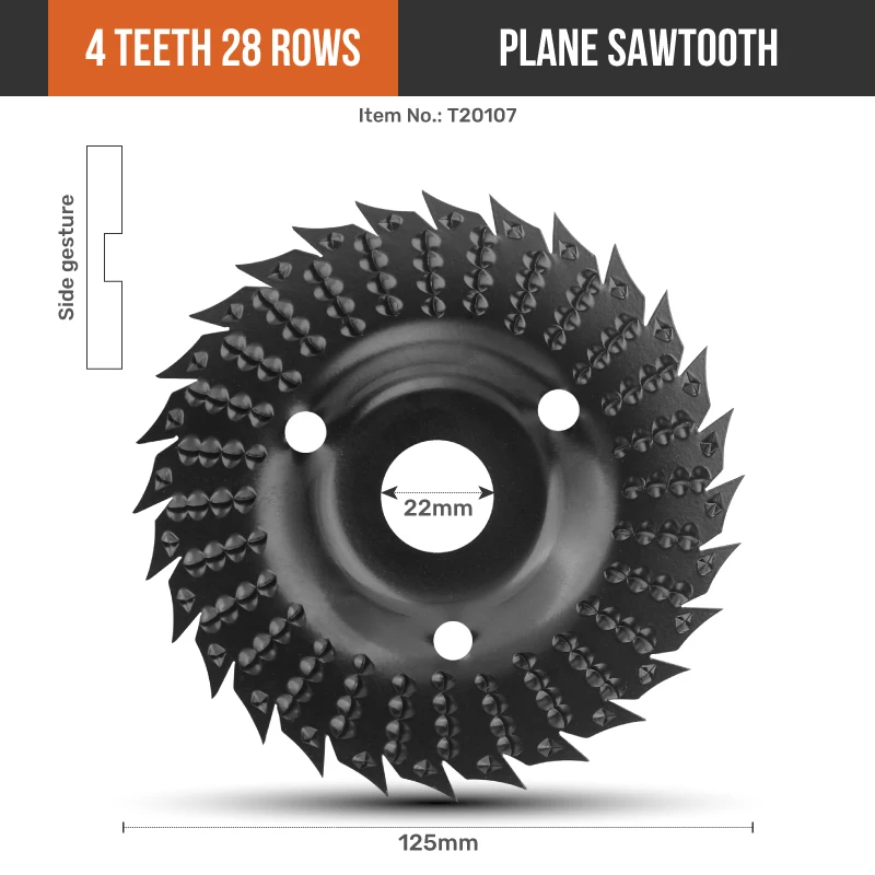 1/4pc 125mm Angle Grinder Wood Disc Plane Sawtooth Inclined Section for Tungsten Steel Milling Cutter Tool Sharpener Grinder