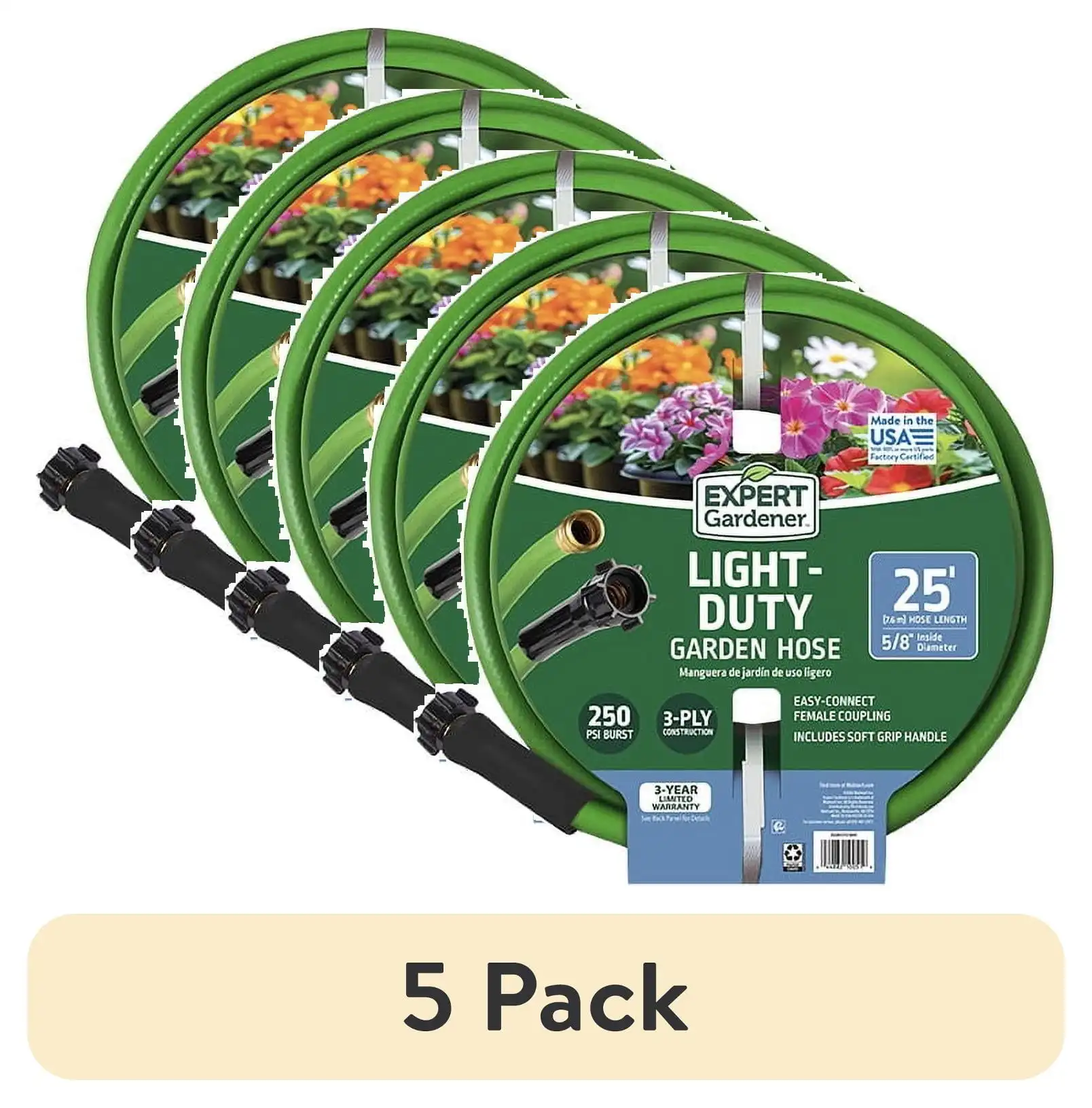 

(5 pack)25FT Light Duty Garden Hose