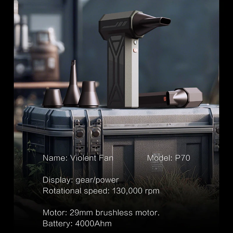 Mini-Turbogebläse, Handgehaltener Luftstaubsauger, Tragbarer Hochgeschwindigkeits-Jet-Ventilator, Mehrzweck-Staubentferner für Reinigungszwecke – Detail 7