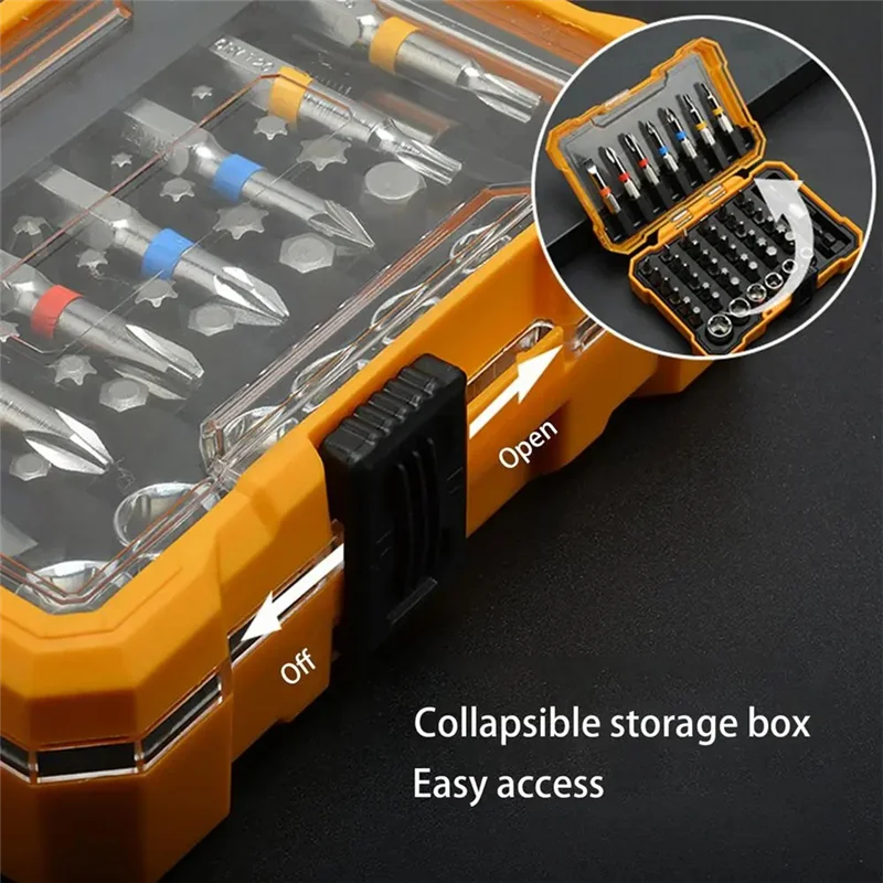 ABAG Drill Bit Set 50Pcs Power Screwdriver Drill Fast Change Converter Extension Woodworking Drill Bits Drill Bit Precision