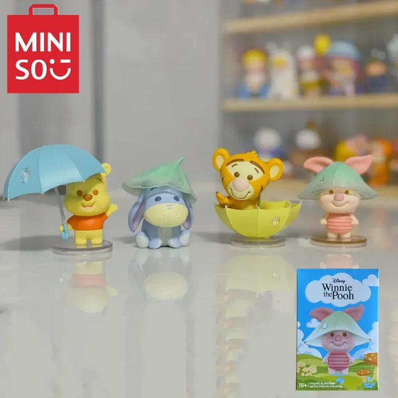 

MINISO Disney, Винни-Пух, медведь, сезон дождя, тематика, модель, украшение для рабочего стола, детская игрушка, подарок