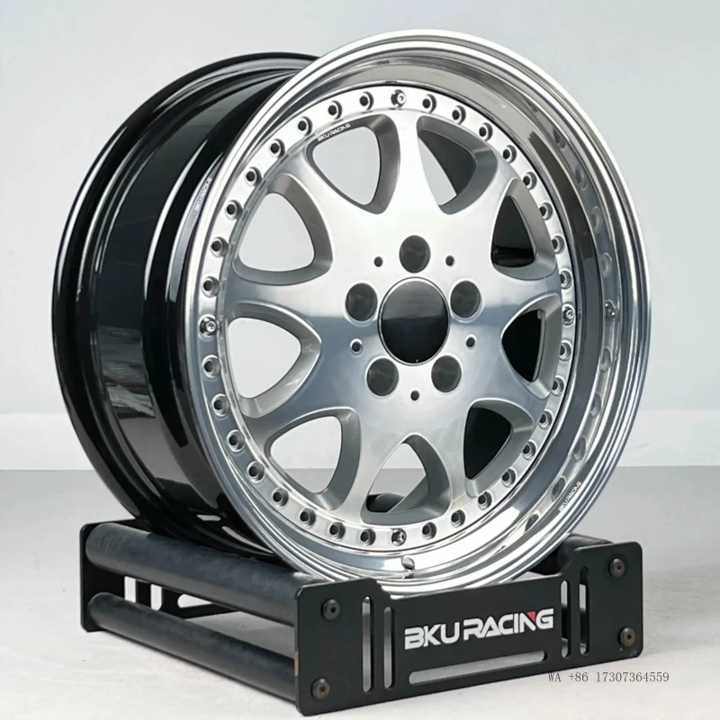 Forged 3 Piece Wheels for Mercedes R129 R107 W124 W126 W205 W204 W211 W212 W203 17 18 19 Inch Rim Polished Alloy 5x112 Wheel - Detail 1