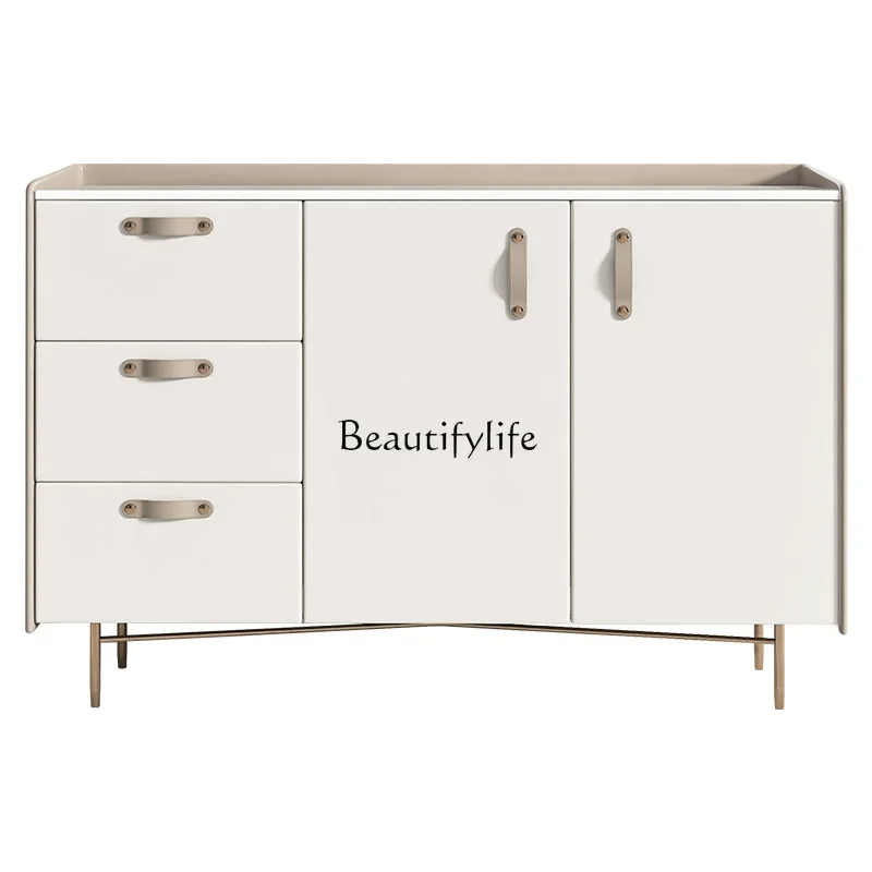 

lItalian minimalist light luxury rock slab dining side cabinet modern simple storage bedside cabinet