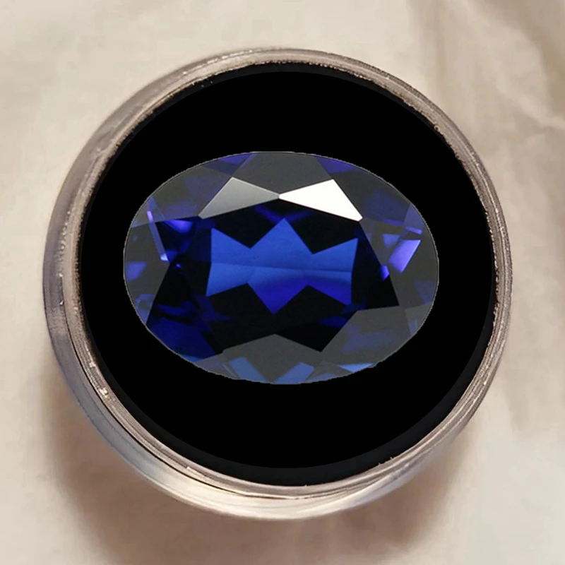 

Boxed Sapphire Natural Oval Faceted Cut VVS Loose Gemstone for Jewelry Making Inlay Collection Gift Pretty Stone